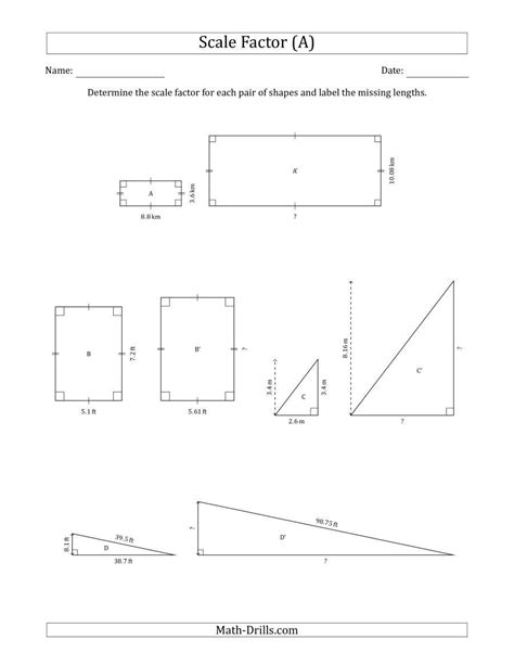 scale factor practice worksheet answers